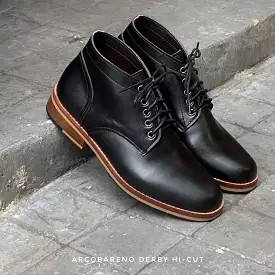 446 Derby High-Cut Matt Black Wooden Soles