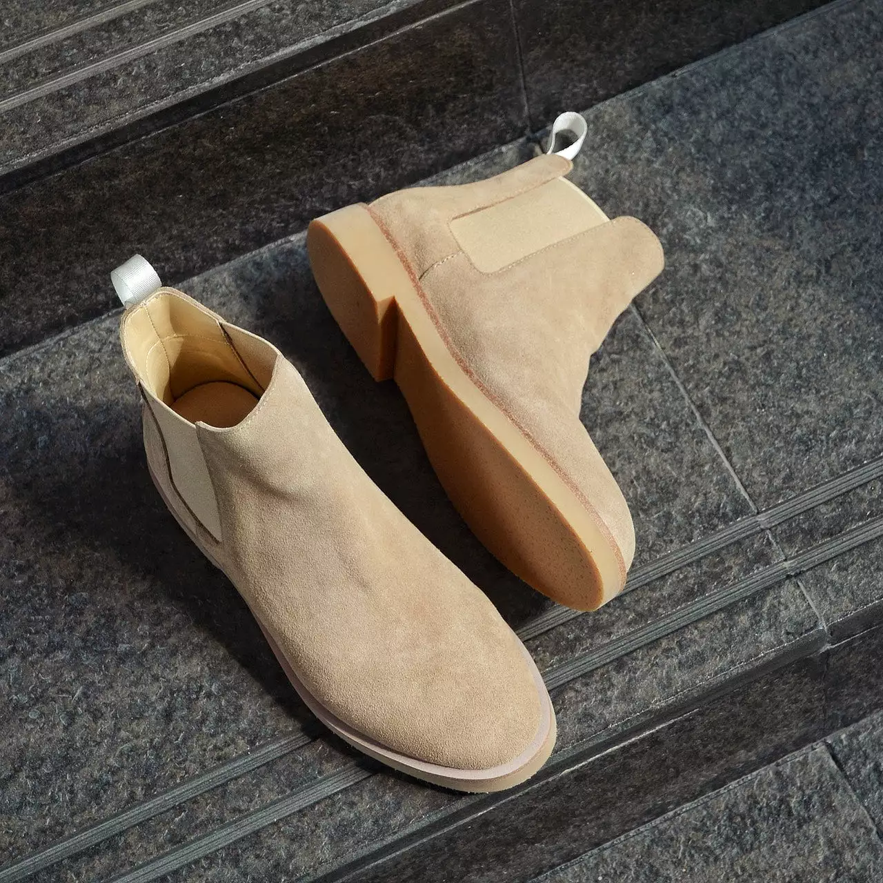 901 Chelsea Boots Suede Lamb Beige