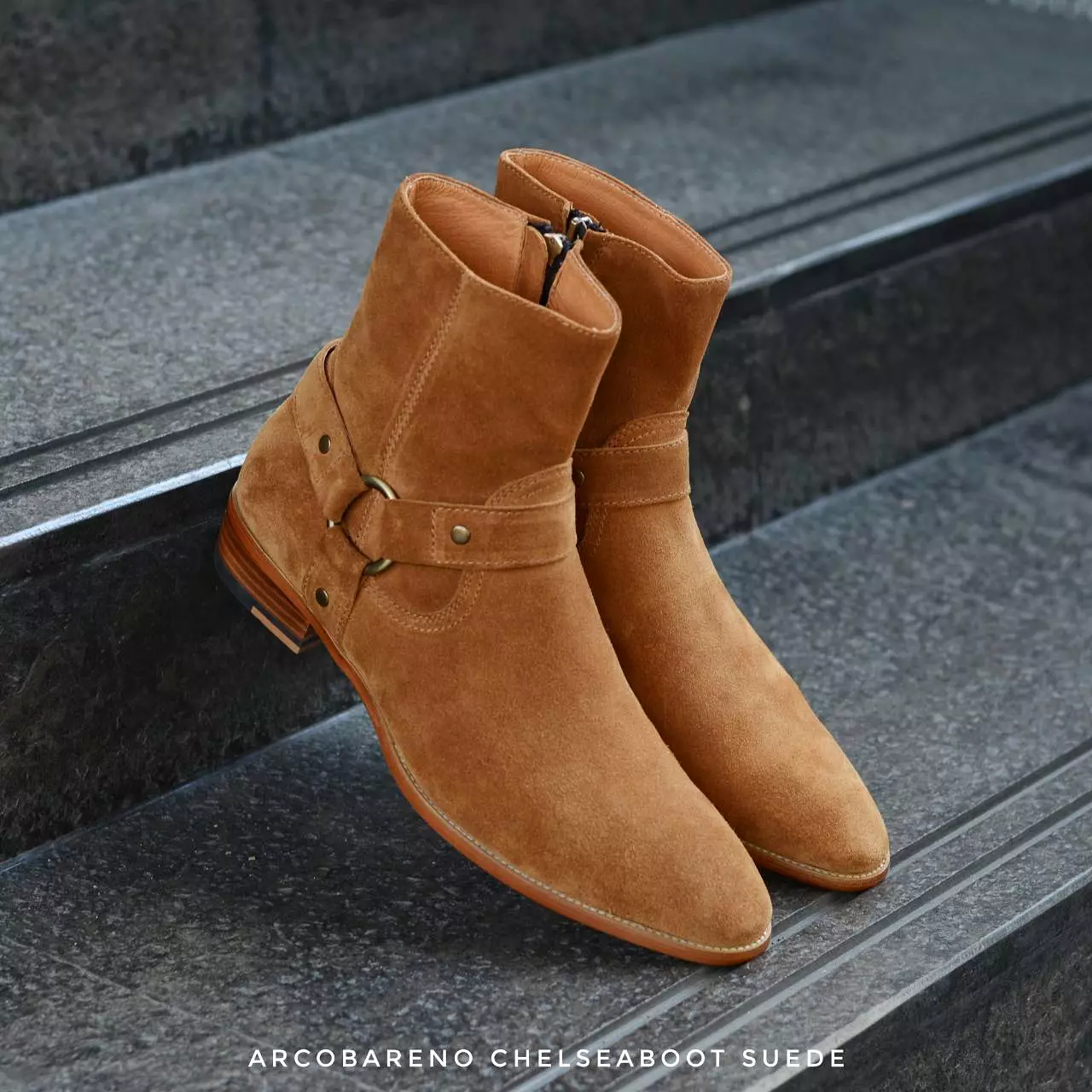 901 Chelsea Boots Suede Tan x Belt