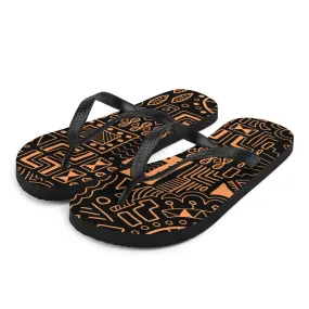 African Mudcloth style Flip-Flops