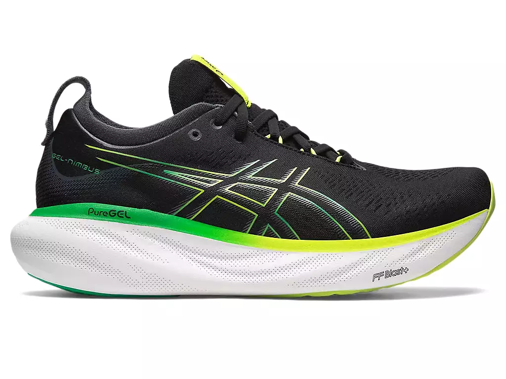 Asics Gel Nimbus 25 Men's Running Shoes - Black/Lime Zest