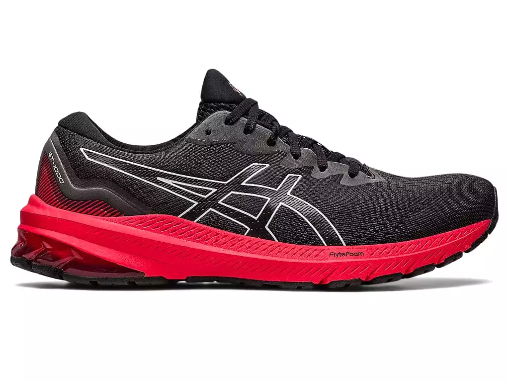 ASICS MEN'S GT-1000 11 BLACK/RED RUNNING SHOES