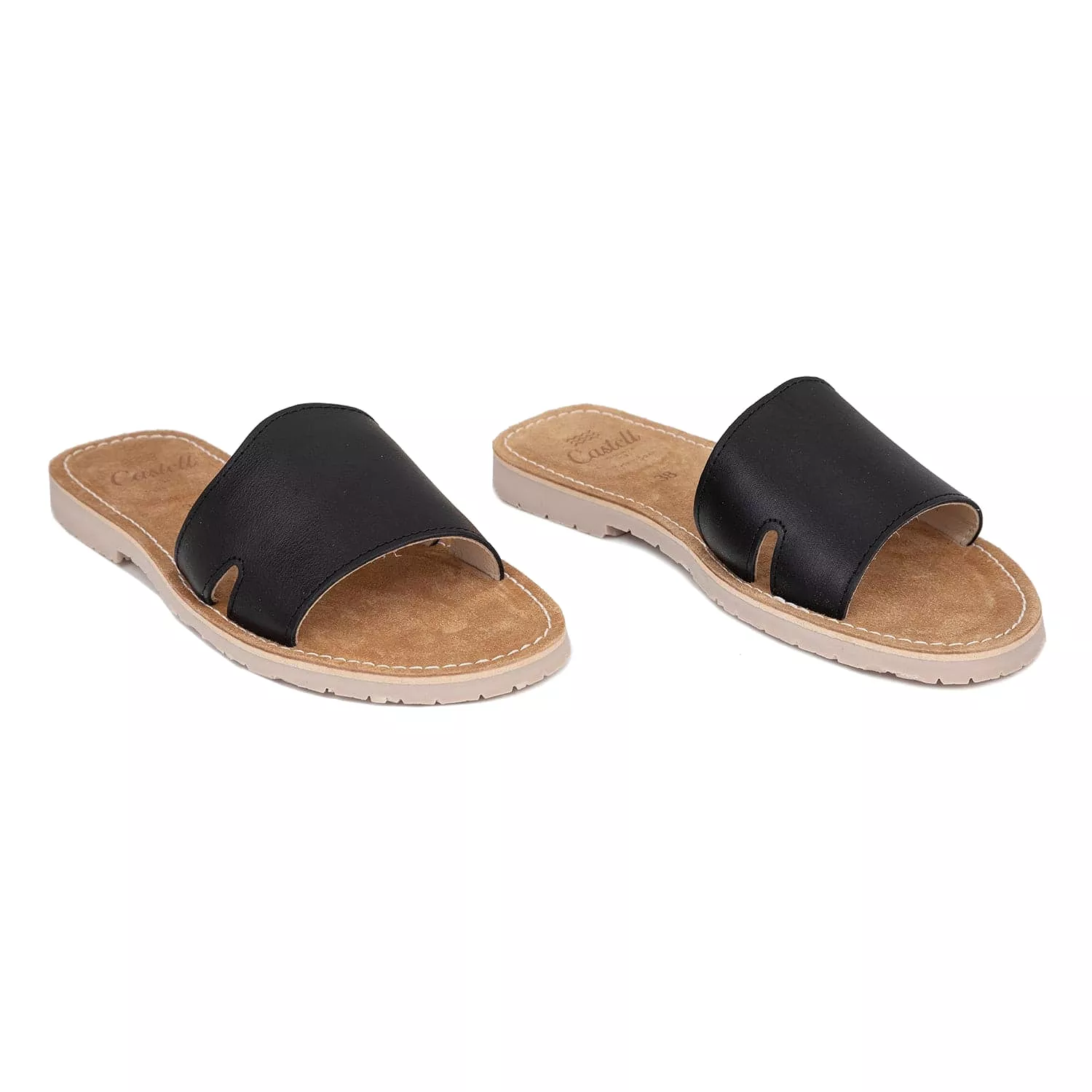 Basic Leather Menorcan Sandals With Open Toe For Women - Shark ST 2360 A Ciervo