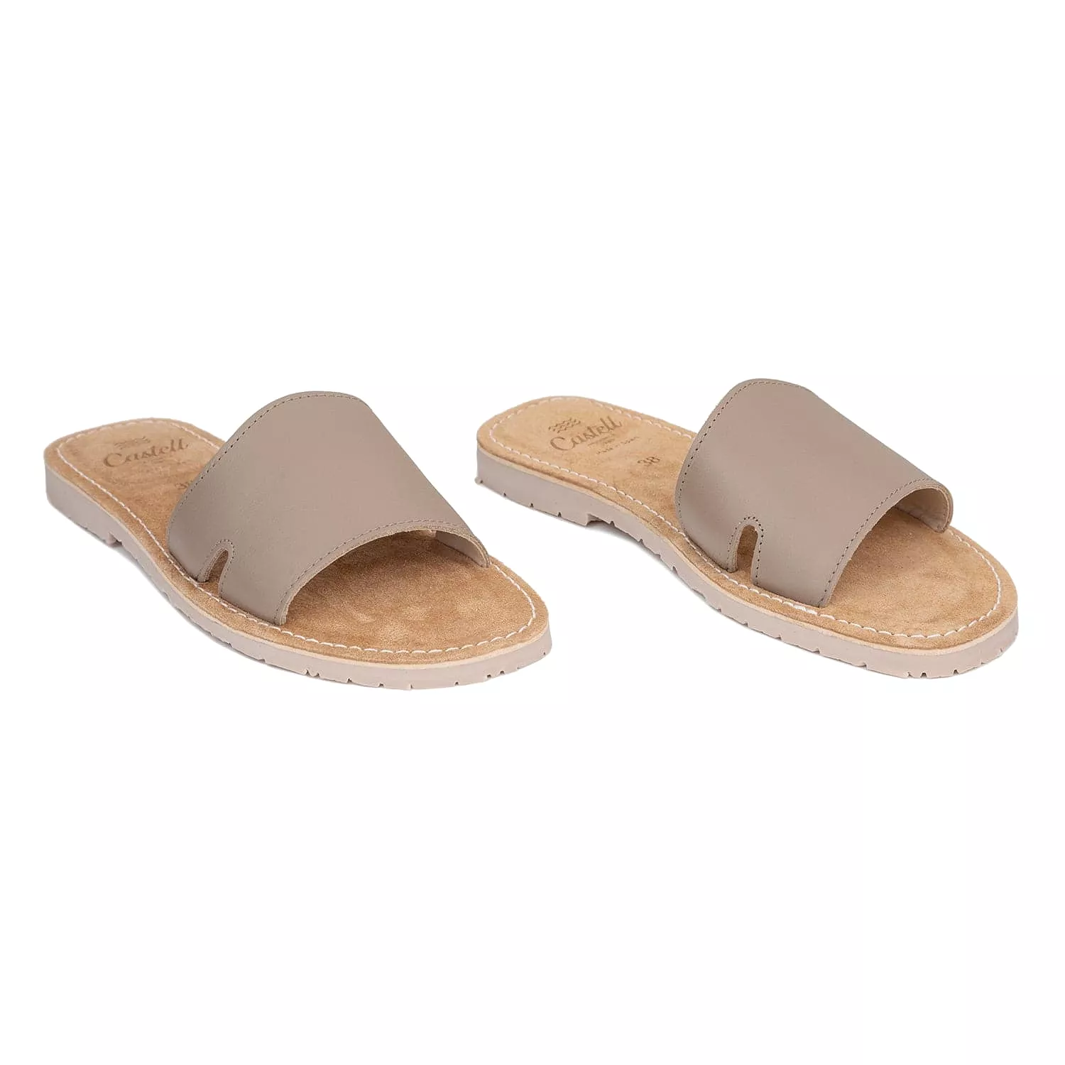 Basic Leather Menorcan Sandals With Open Toe For Women - Shark ST 2360 A Ciervo