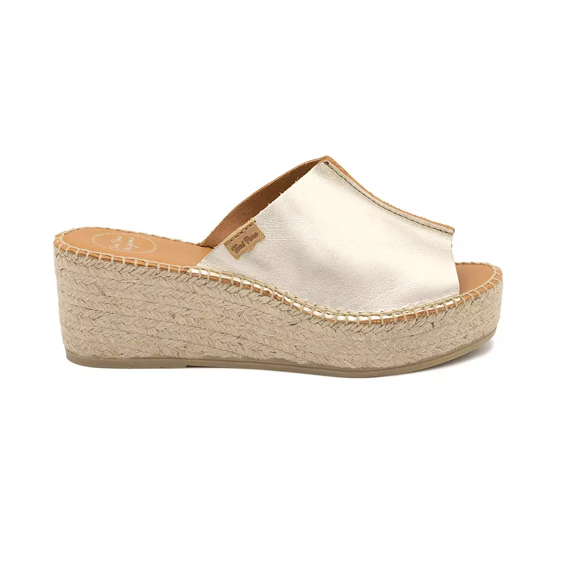 Basic Open Toe Leather Sandal Espadrille for Women - Ivonne