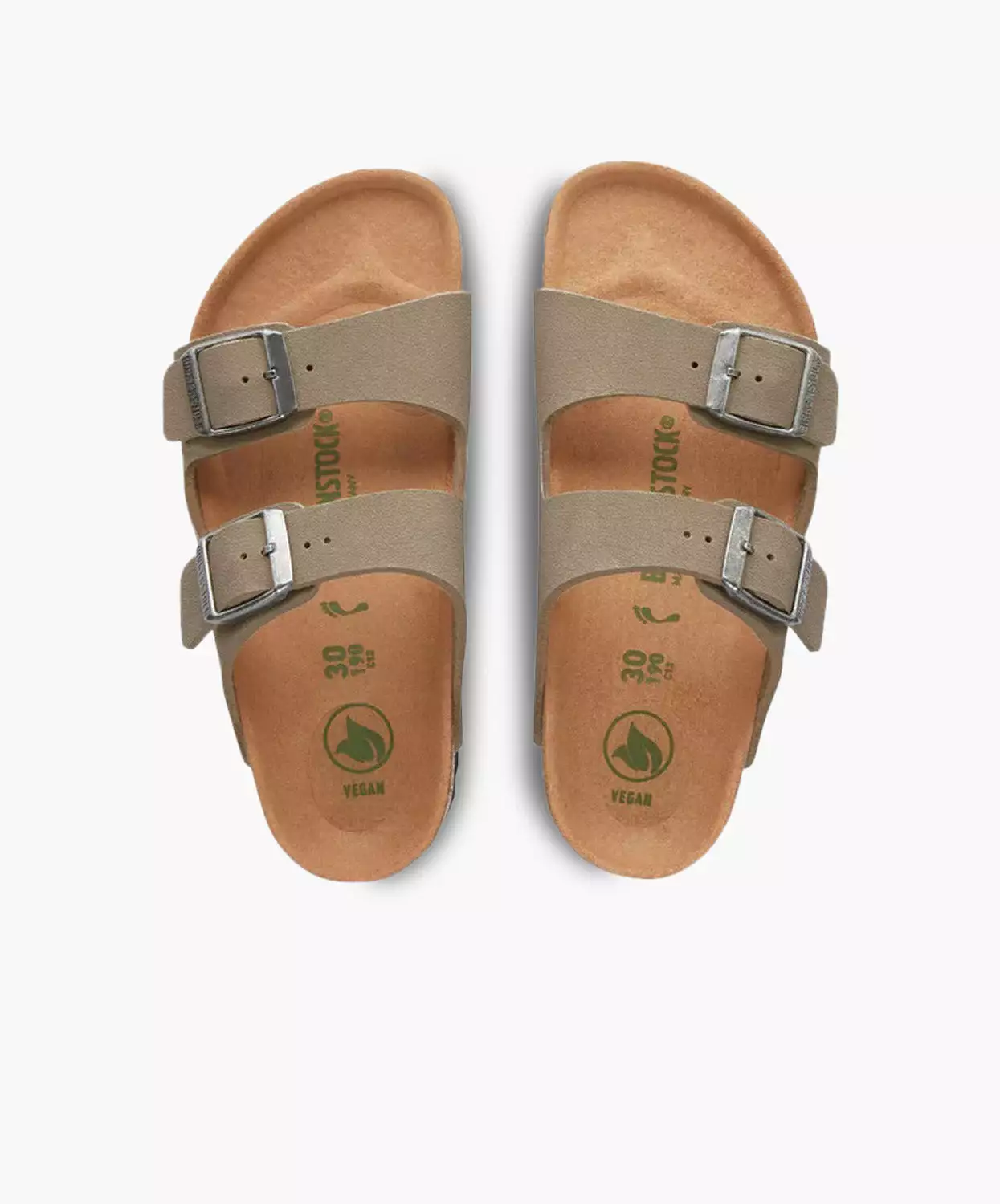 Birkenstock Kids Arizona BirkiBuc Earthy Faded Khaki Vegan Sandals