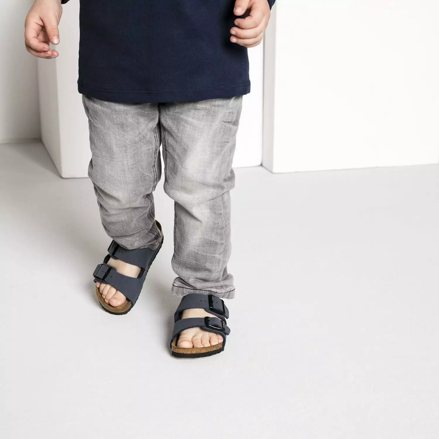 Birkenstock Kids Arizona BirkiBuc Navy Sandals