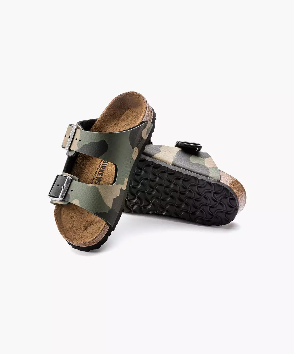 Birkenstock Kids Arizona Birko-Flor Desert Soil Camo Khaki Sandals