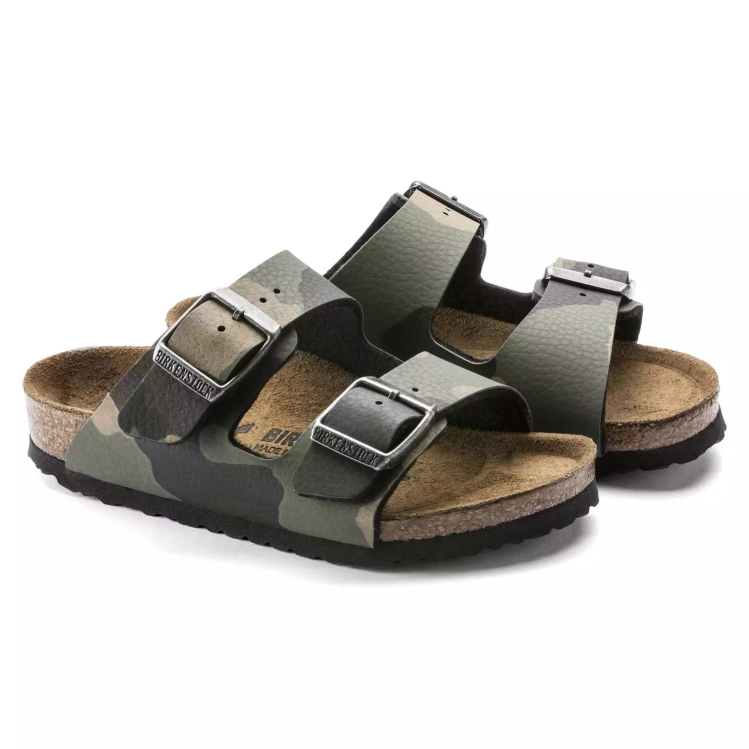 Birkenstock Kids Arizona Birko-Flor Desert Soil Camo Khaki Sandals