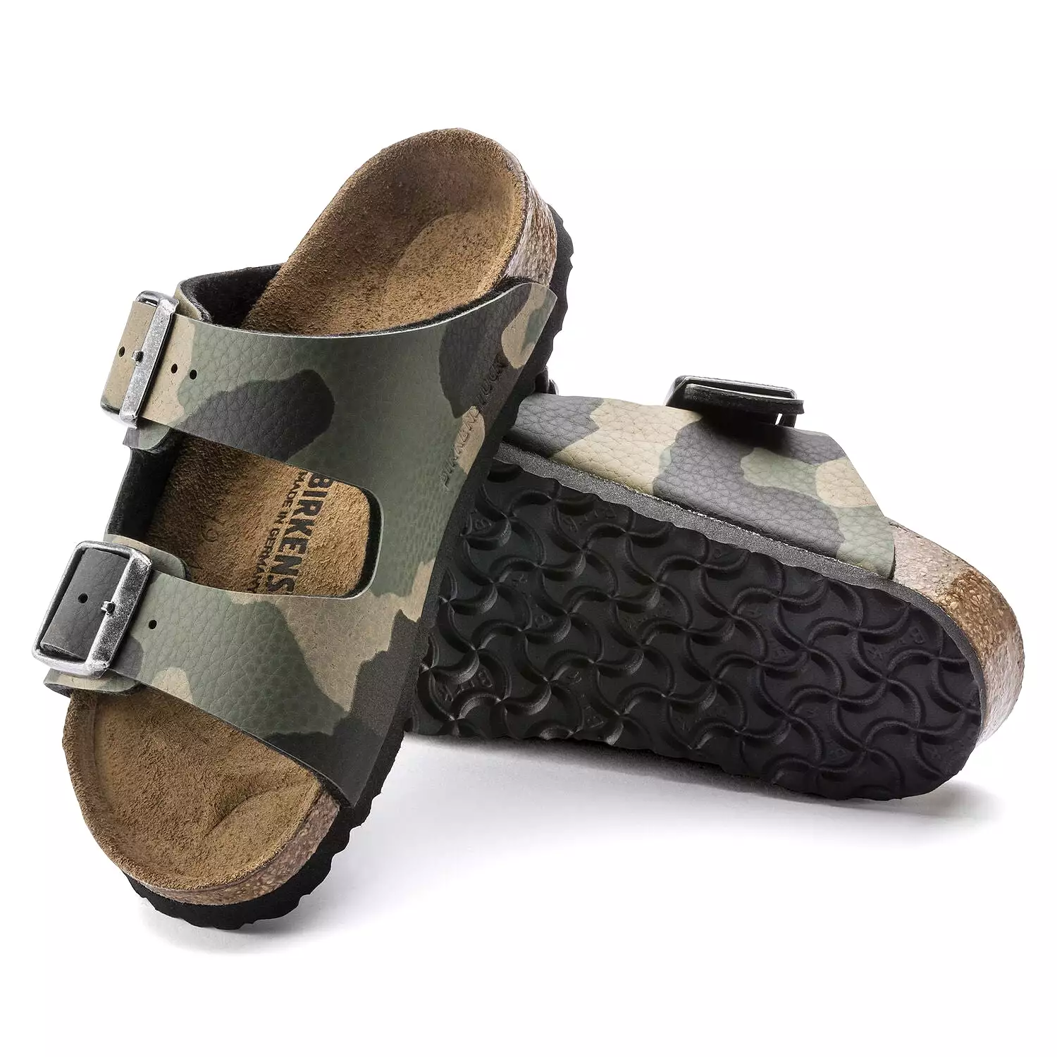 Birkenstock Kids Arizona Birko-Flor Desert Soil Camo Khaki Sandals