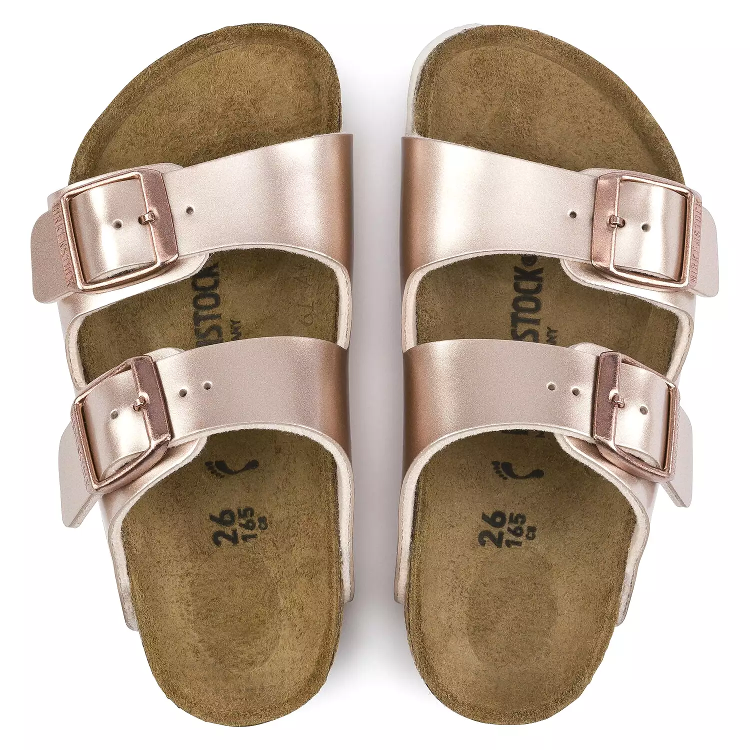 Birkenstock Kids Arizona Birko-Flor Electric Metallic Copper Sandals