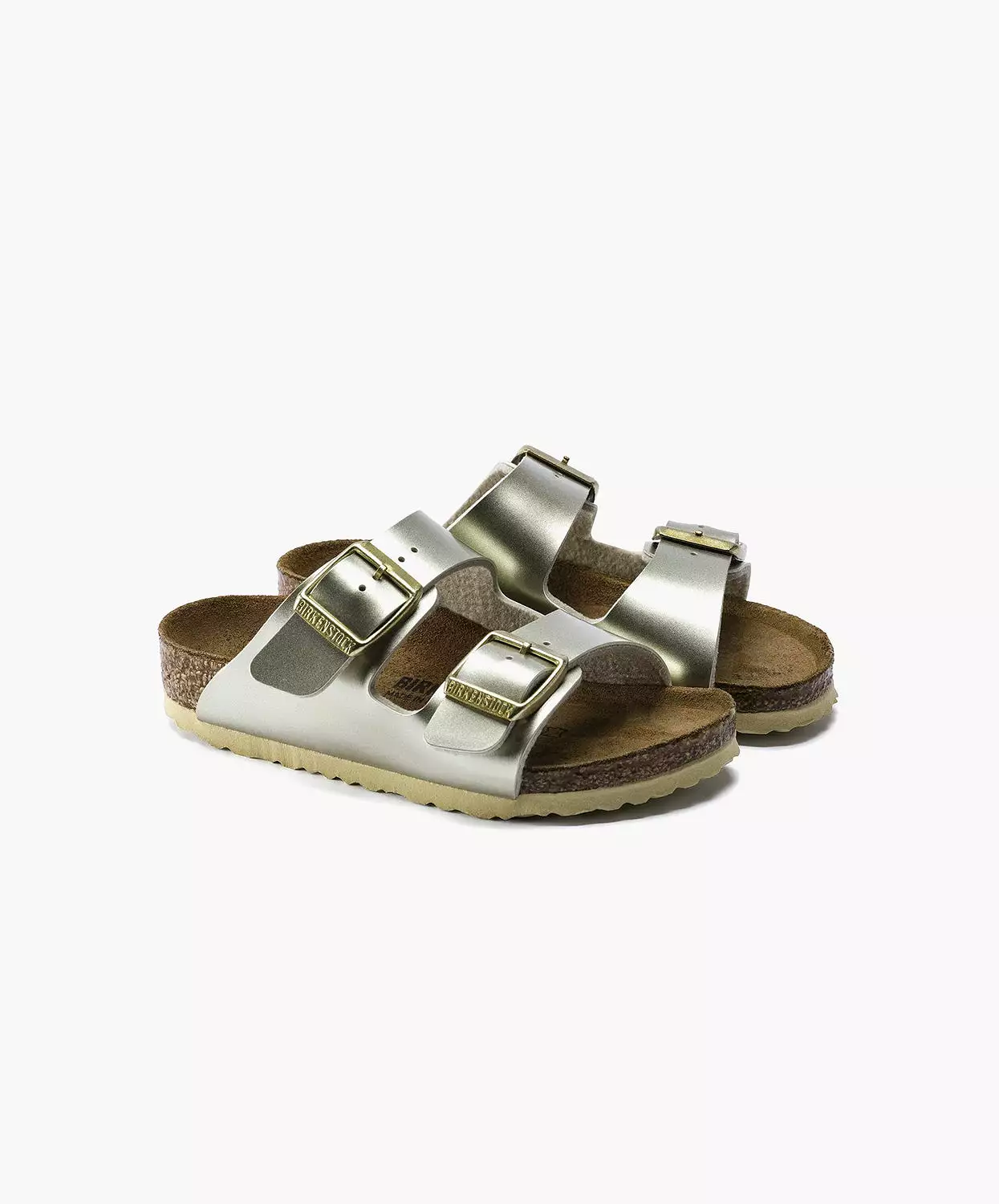 Birkenstock Kids Arizona Birko-Flor Electric Metallic Gold Sandals