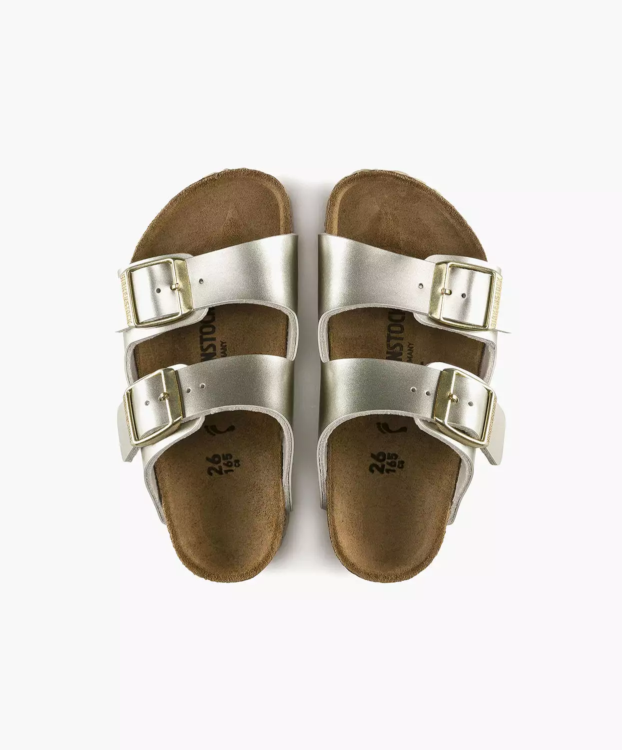 Birkenstock Kids Arizona Birko-Flor Electric Metallic Gold Sandals