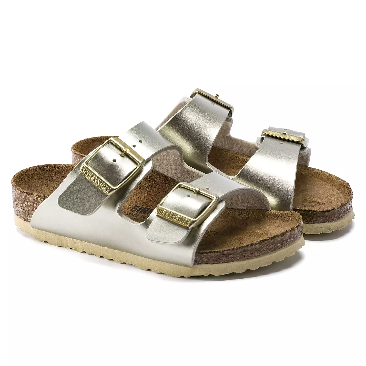 Birkenstock Kids Arizona Birko-Flor Electric Metallic Gold Sandals