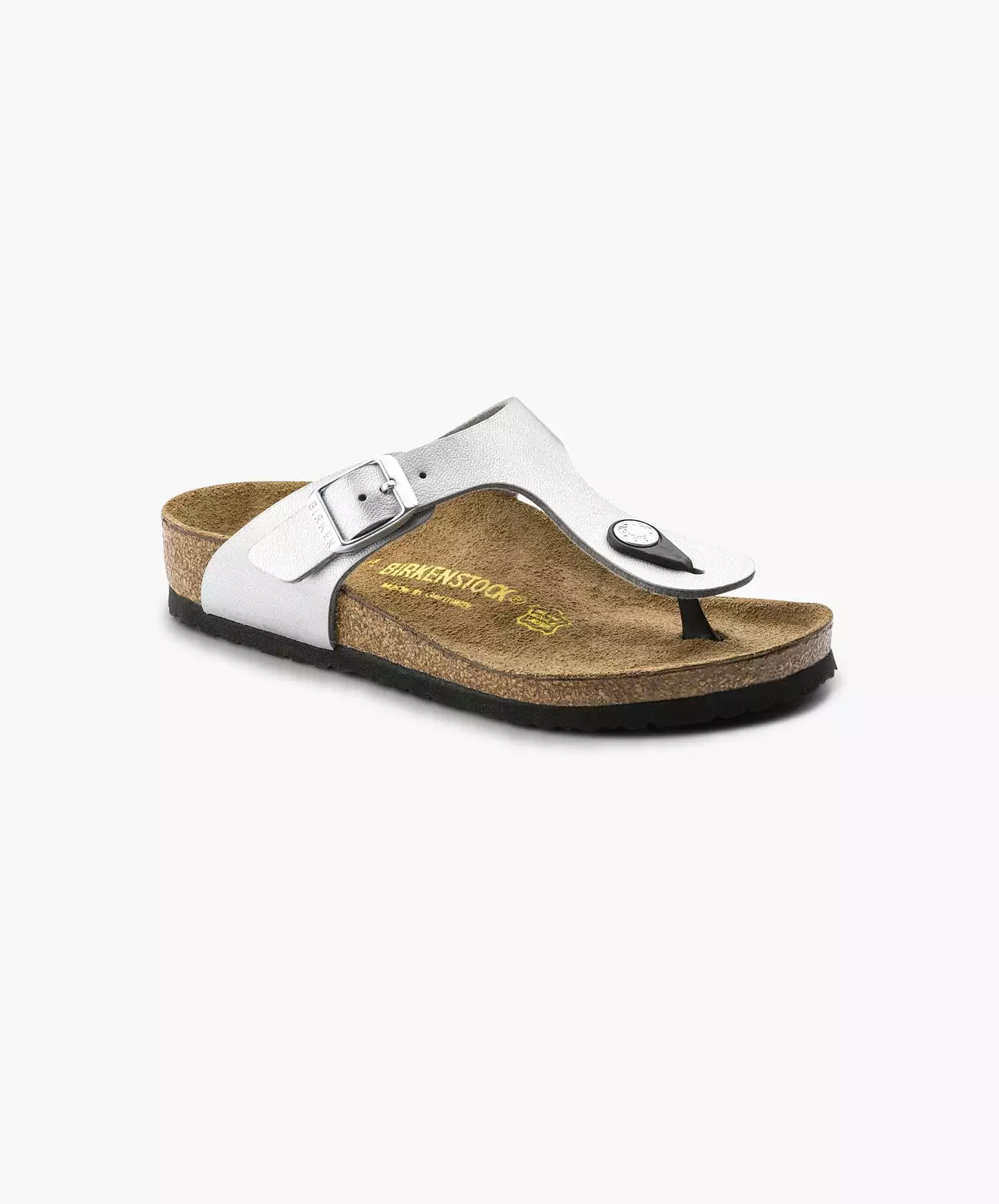 Birkenstock Kids Gizeh Birko-Flor Electric Metallic Silver Sandals