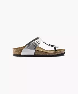 Birkenstock Kids Gizeh Birko-Flor Electric Metallic Silver Sandals