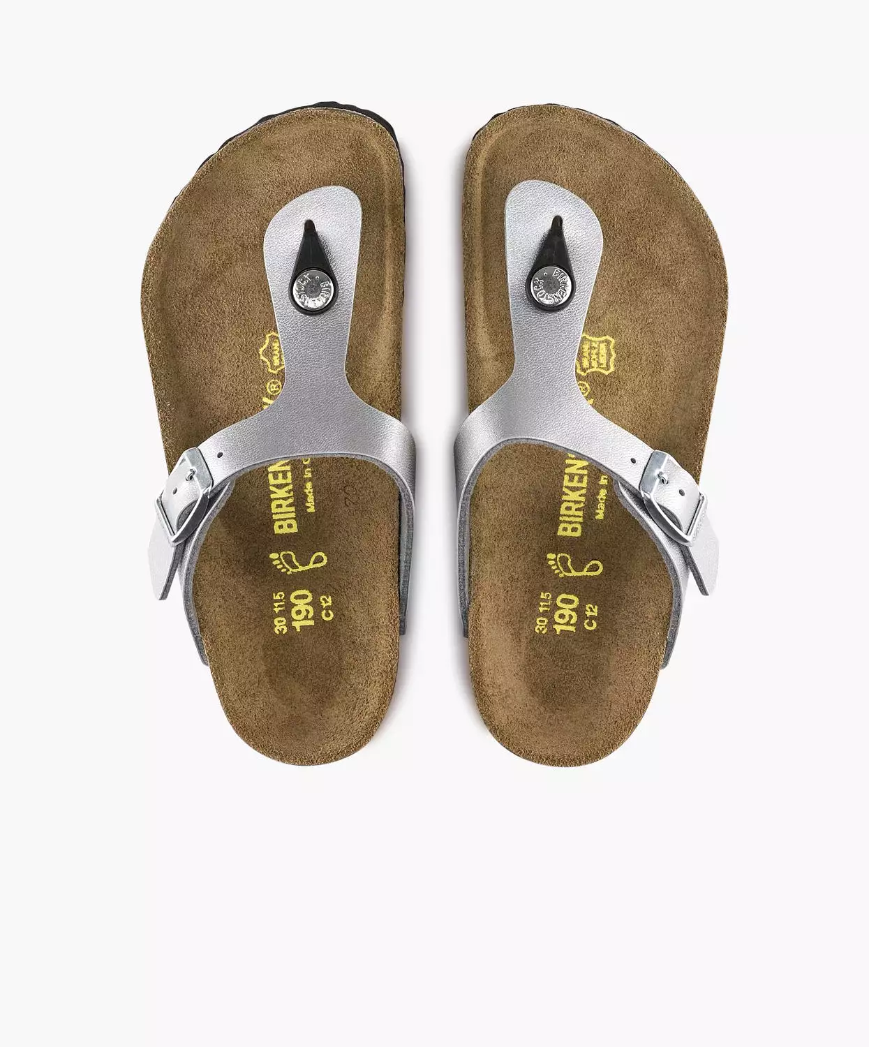 Birkenstock Kids Gizeh Birko-Flor Silver Sandals