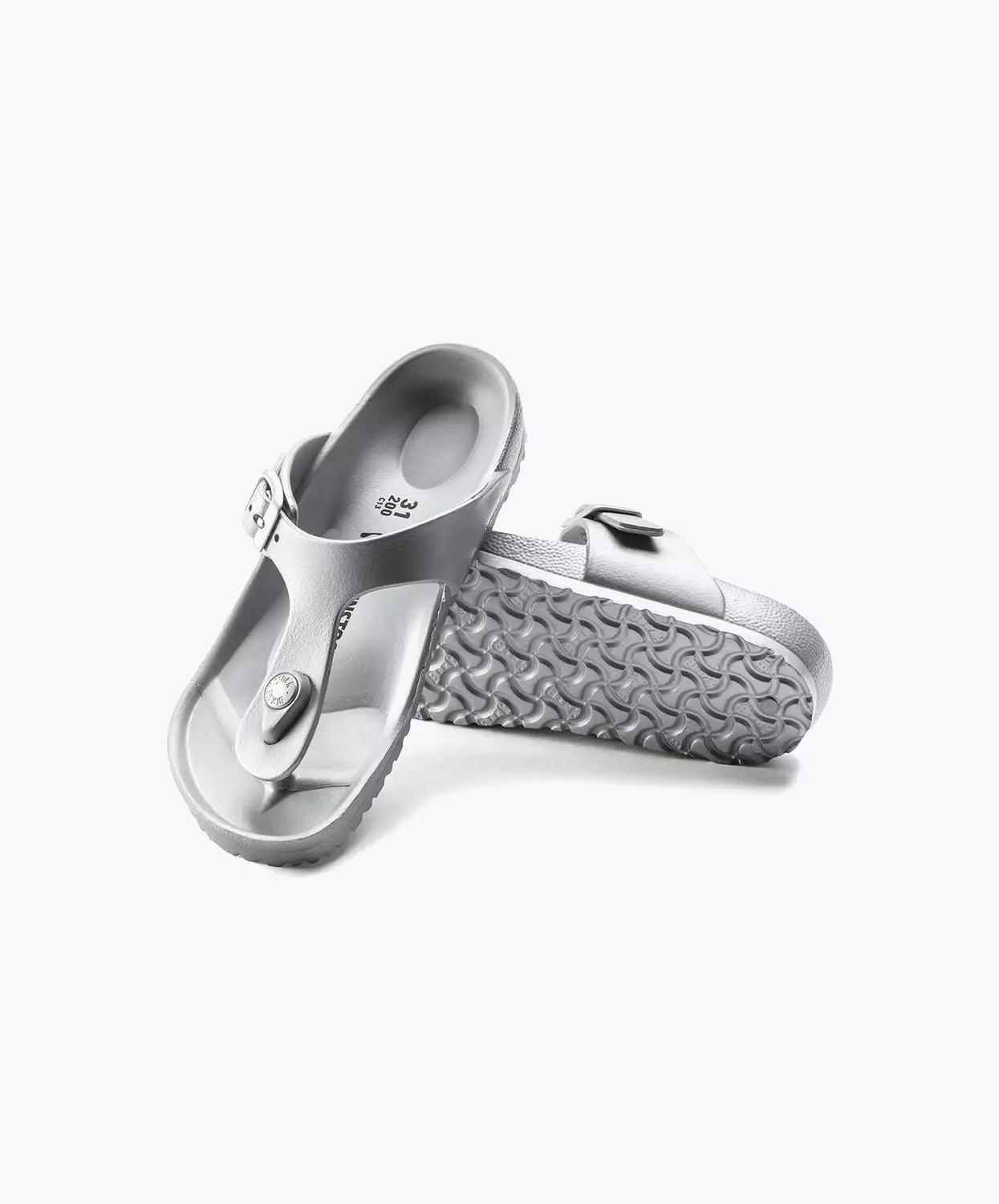 Birkenstock Kids Gizeh EVA Metallic Silver Sandals