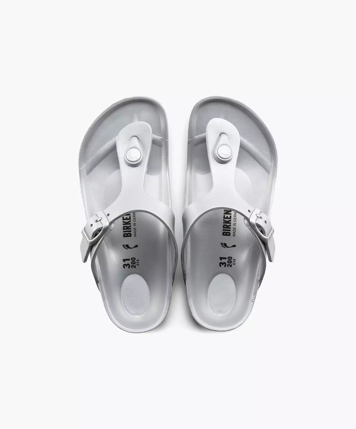 Birkenstock Kids Gizeh EVA Metallic Silver Sandals