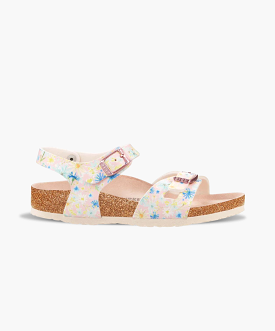 Birkenstock Kids Rio Birko-Flor Pastel Floral Light Rose Sandals