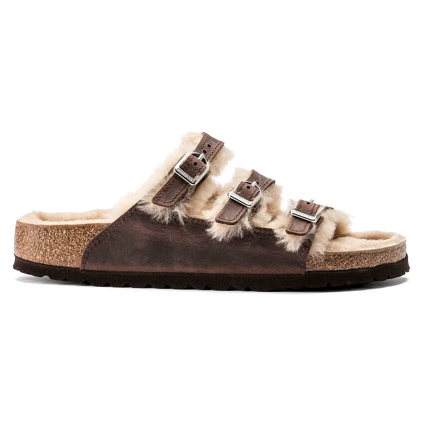 Birkenstock Women's Florida Shearling - Habana Oiled Leather