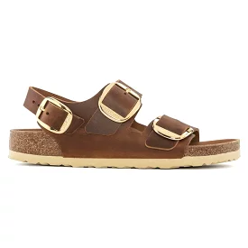 Birkenstock Women's Milano Big Buckle - Cognac Oiled Leather