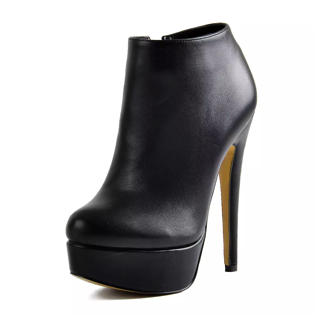 Black Platform Zipper Stiletto Ankle Boots