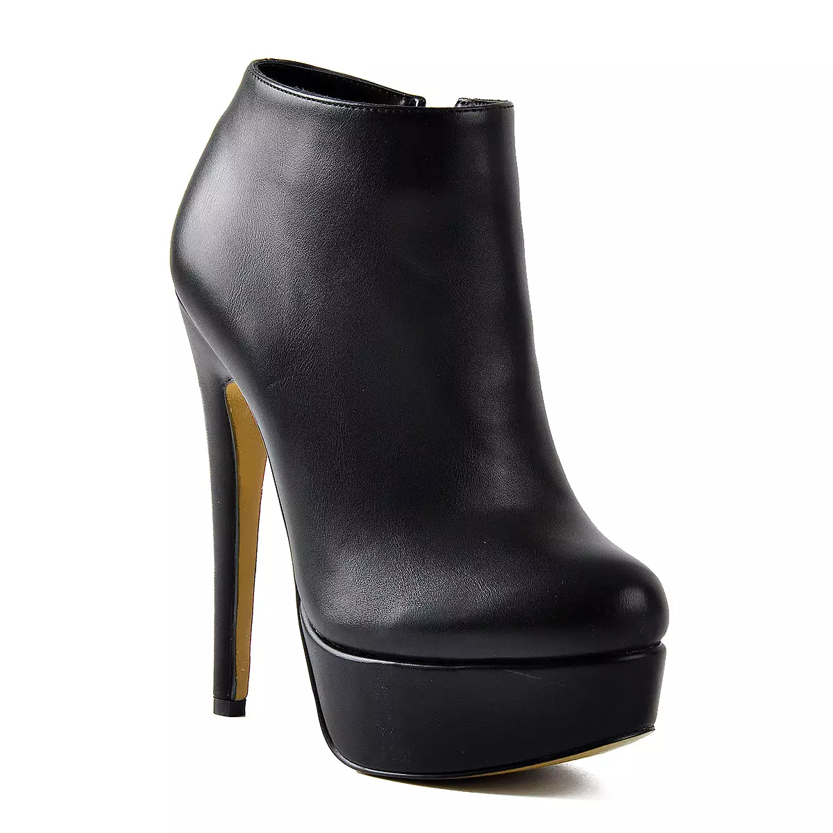 Black Platform Zipper Stiletto Ankle Boots