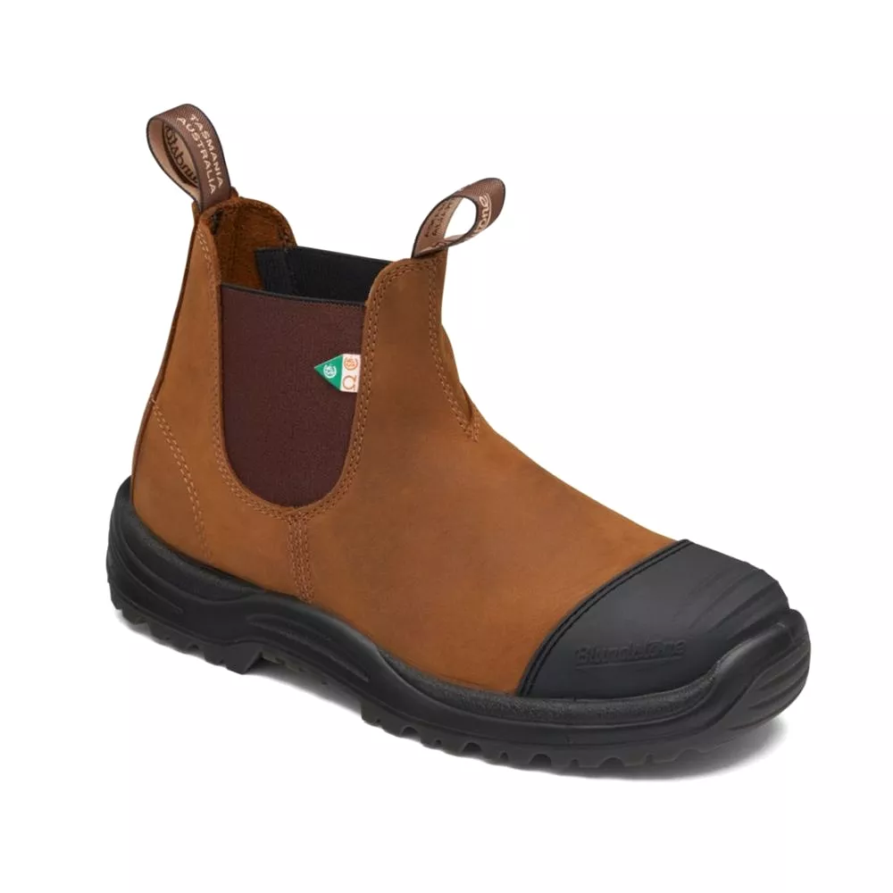 Blundstone 169 Unisex Slip-on Steel Toe Work & Safety Boot with Rubber Toe Cap - Crazy Horse