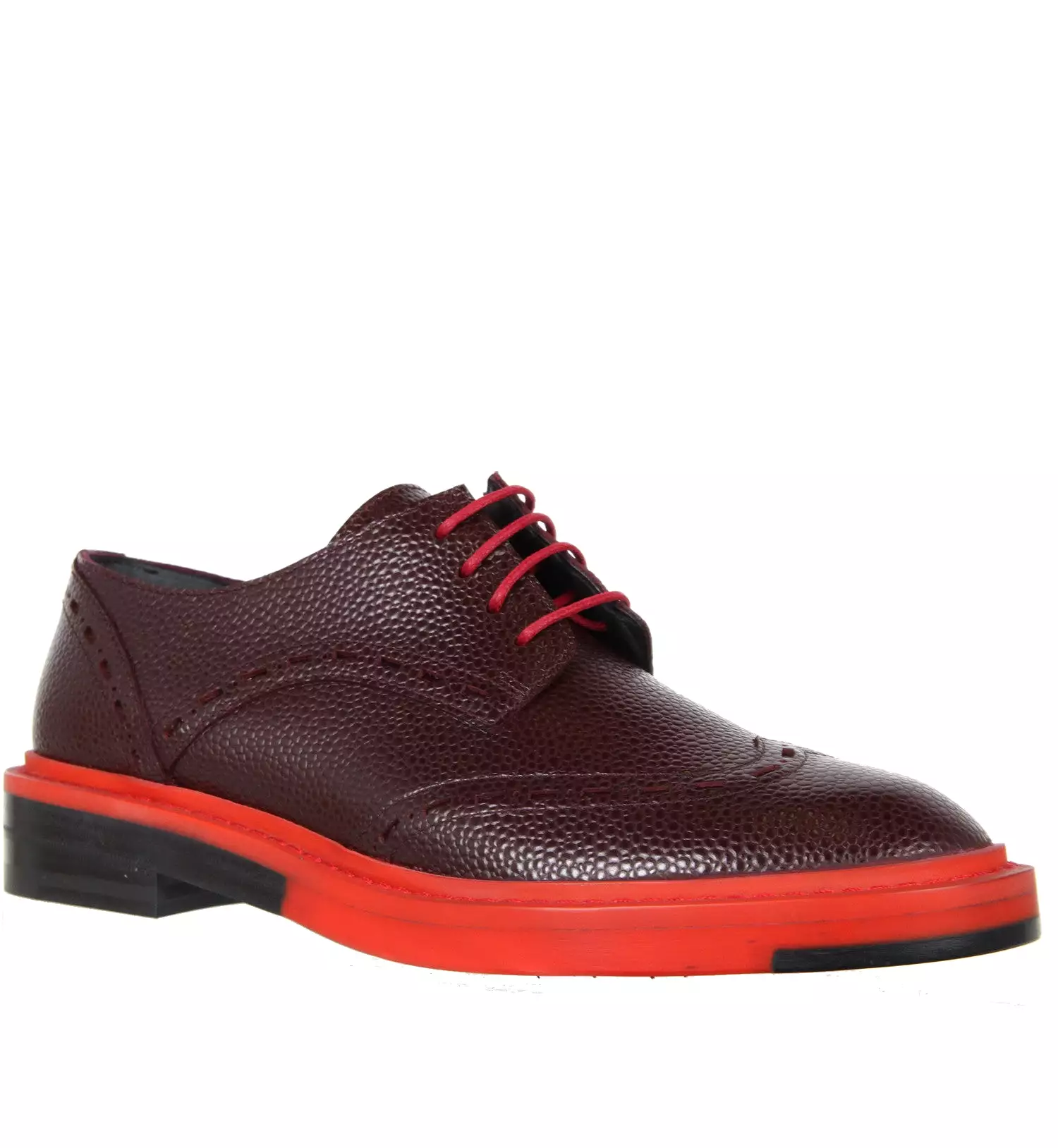 Brogue Bi-Colour Caviar Grain, Cherry