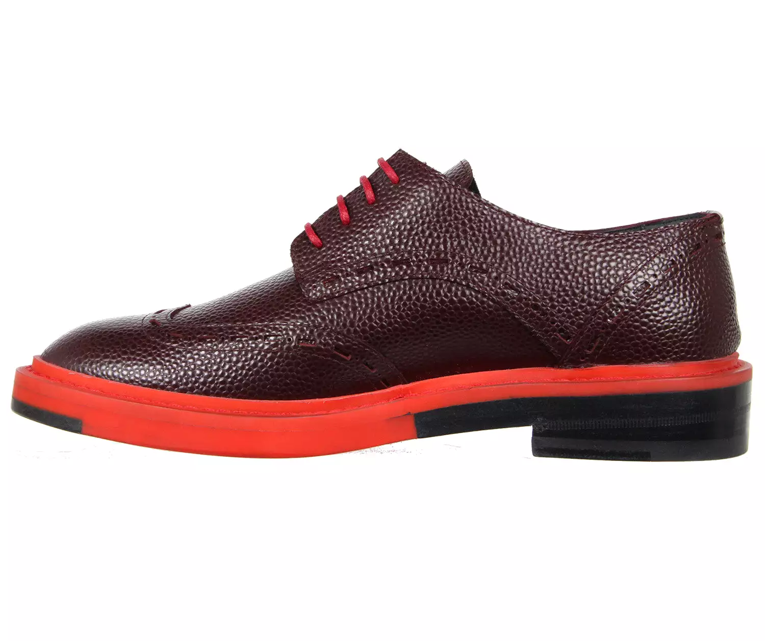 Brogue Bi-Colour Caviar Grain, Cherry