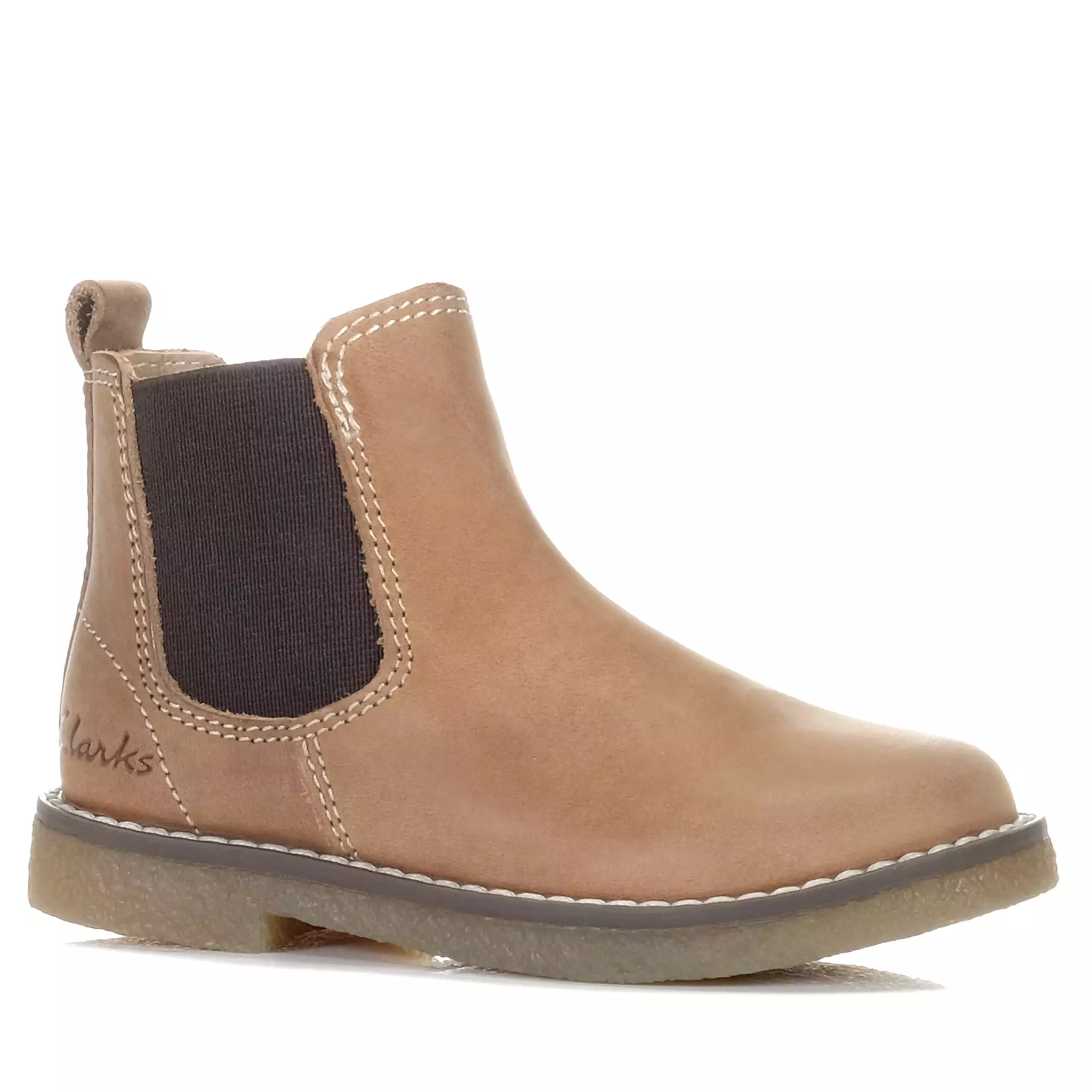 Clarks Chelsea II Jnr Tan Waxy Leather