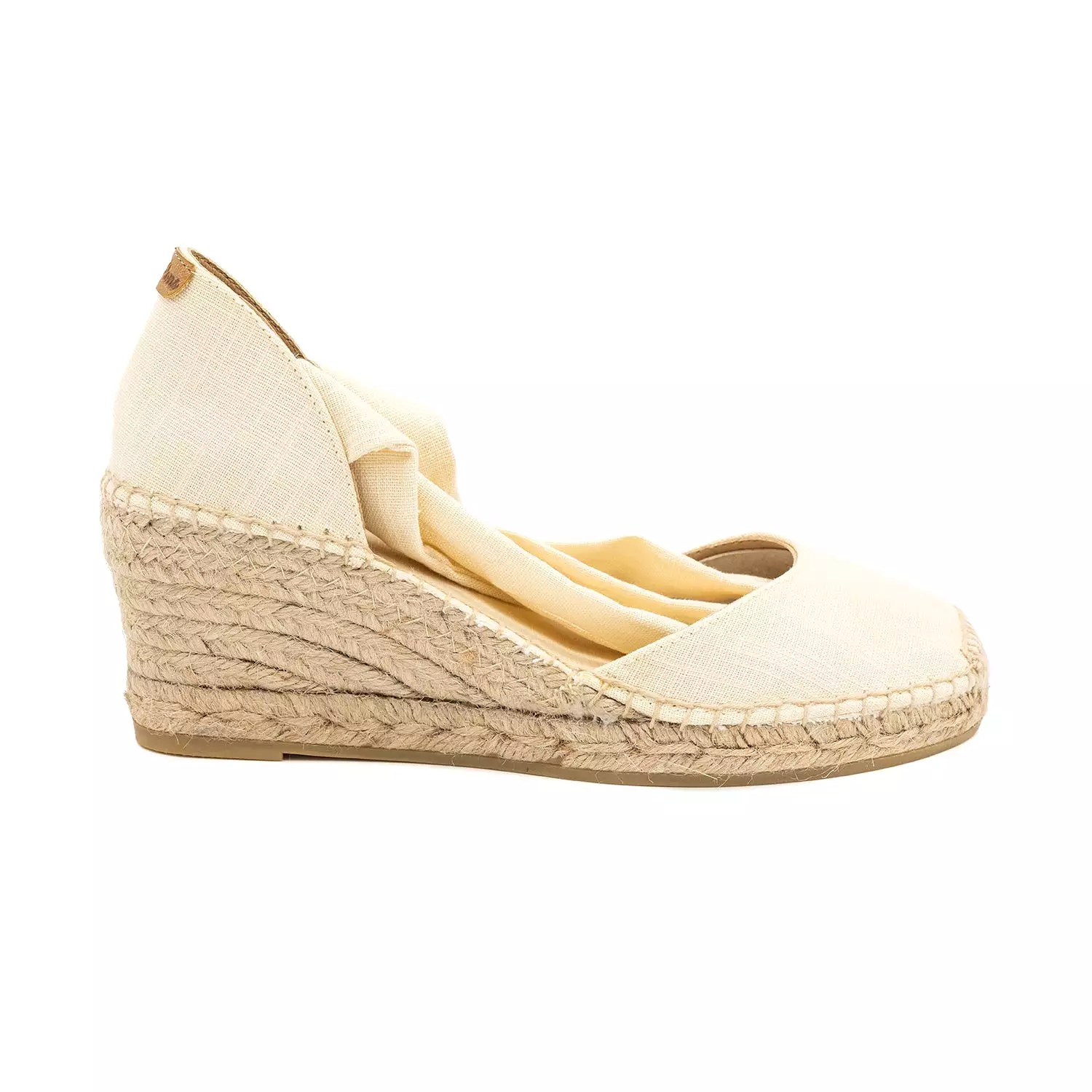 Cotton Blend Wedge Espadrille With Ribbon For Women - Julia