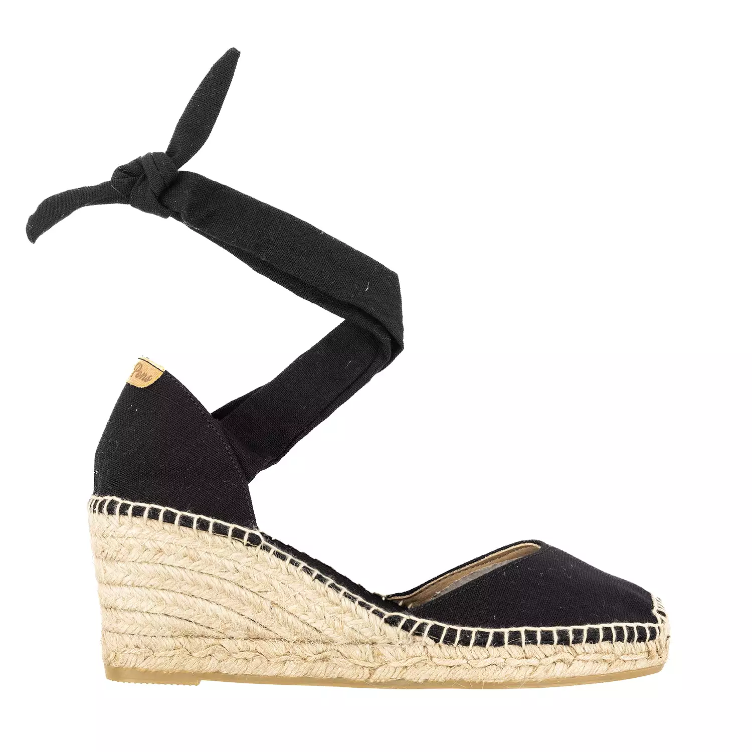 Cotton Blend Wedge Espadrille With Ribbon For Women - Julia