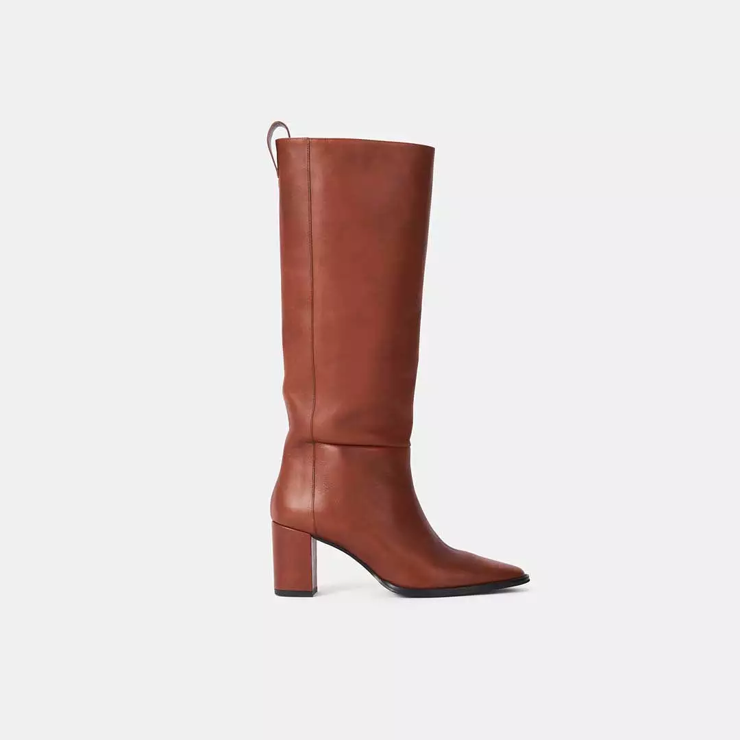 DOLORES LEATHER BOOTS HAZELNUT