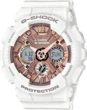 G-SHOCK WOMEN’S GMA-S120MF-7A2- WHITE & ROSE GOLD 