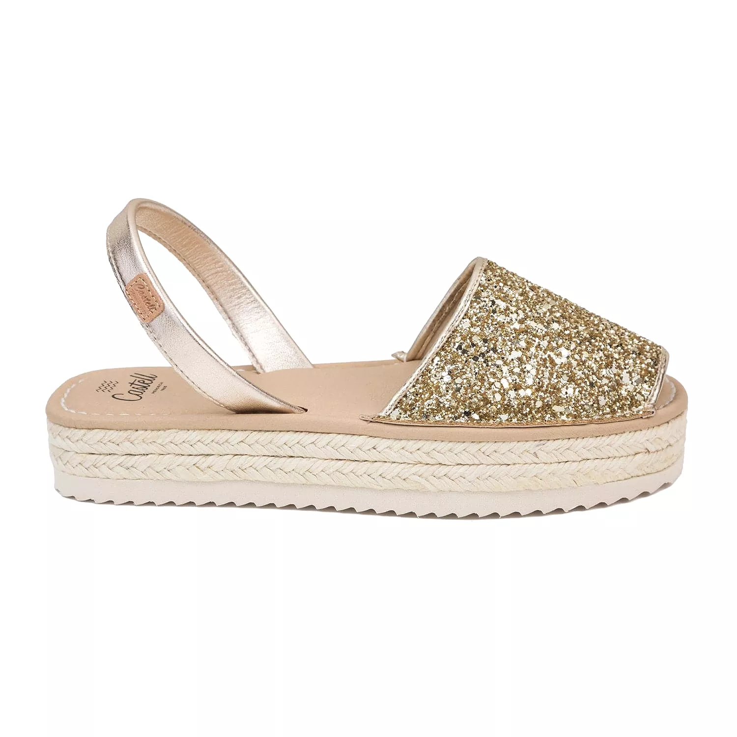 Glitter Platform Menorcan Espadrille For Women - Doble Yute 2283R 2 Glitter