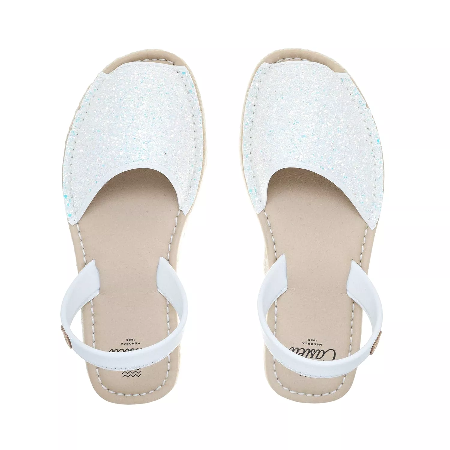 Glitter Platform Menorcan Espadrille For Women - Doble Yute 2283R 2 Glitter