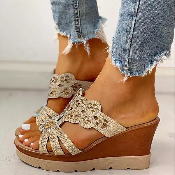 Libiyi Women's Platform Wedge Casual Sandals