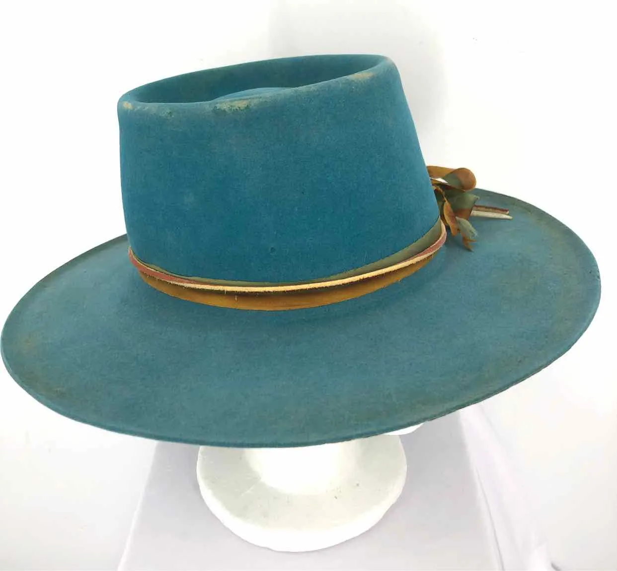 LONE HAWK Teal Brown Hat