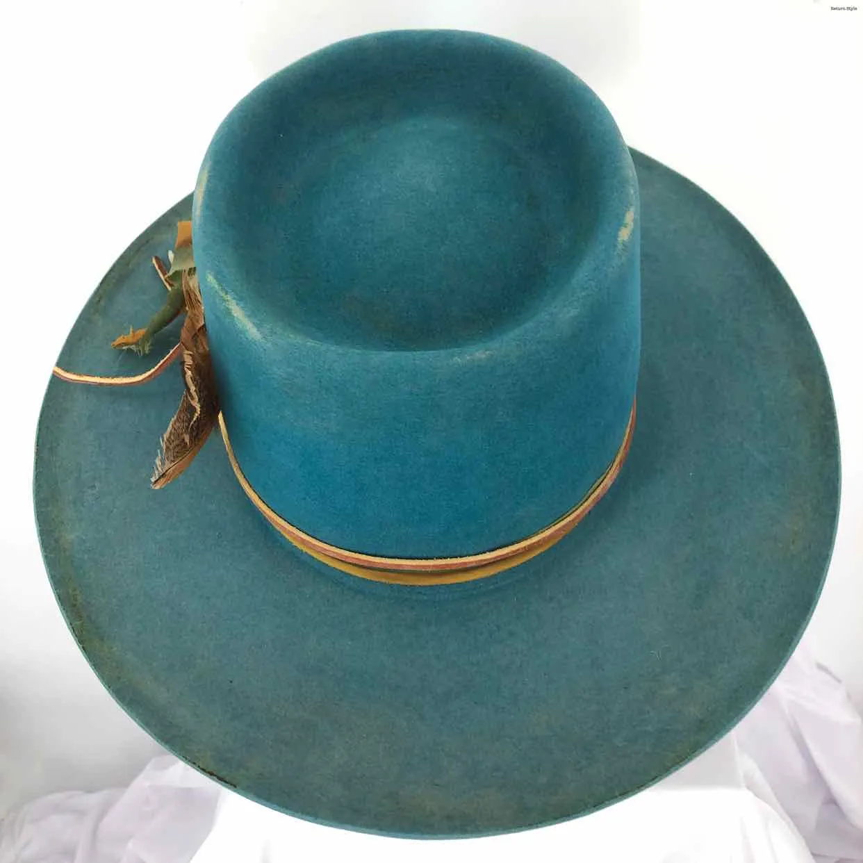 LONE HAWK Teal Brown Hat