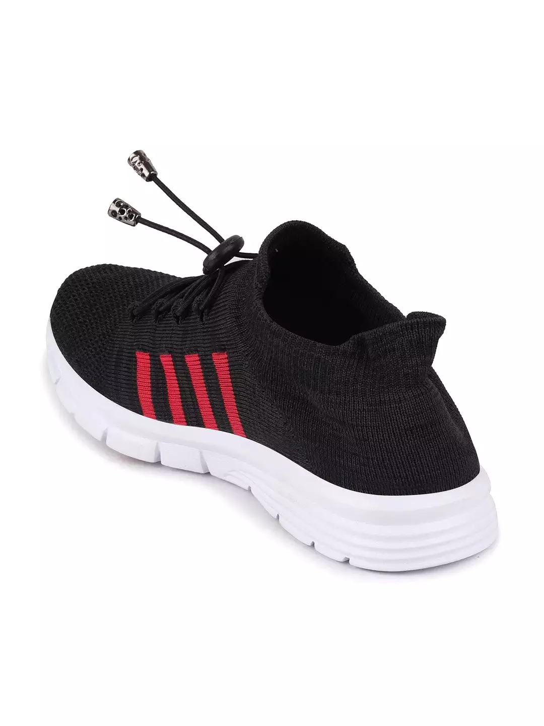 Men Black Sports Lace-Up Outdoor Running Shoes