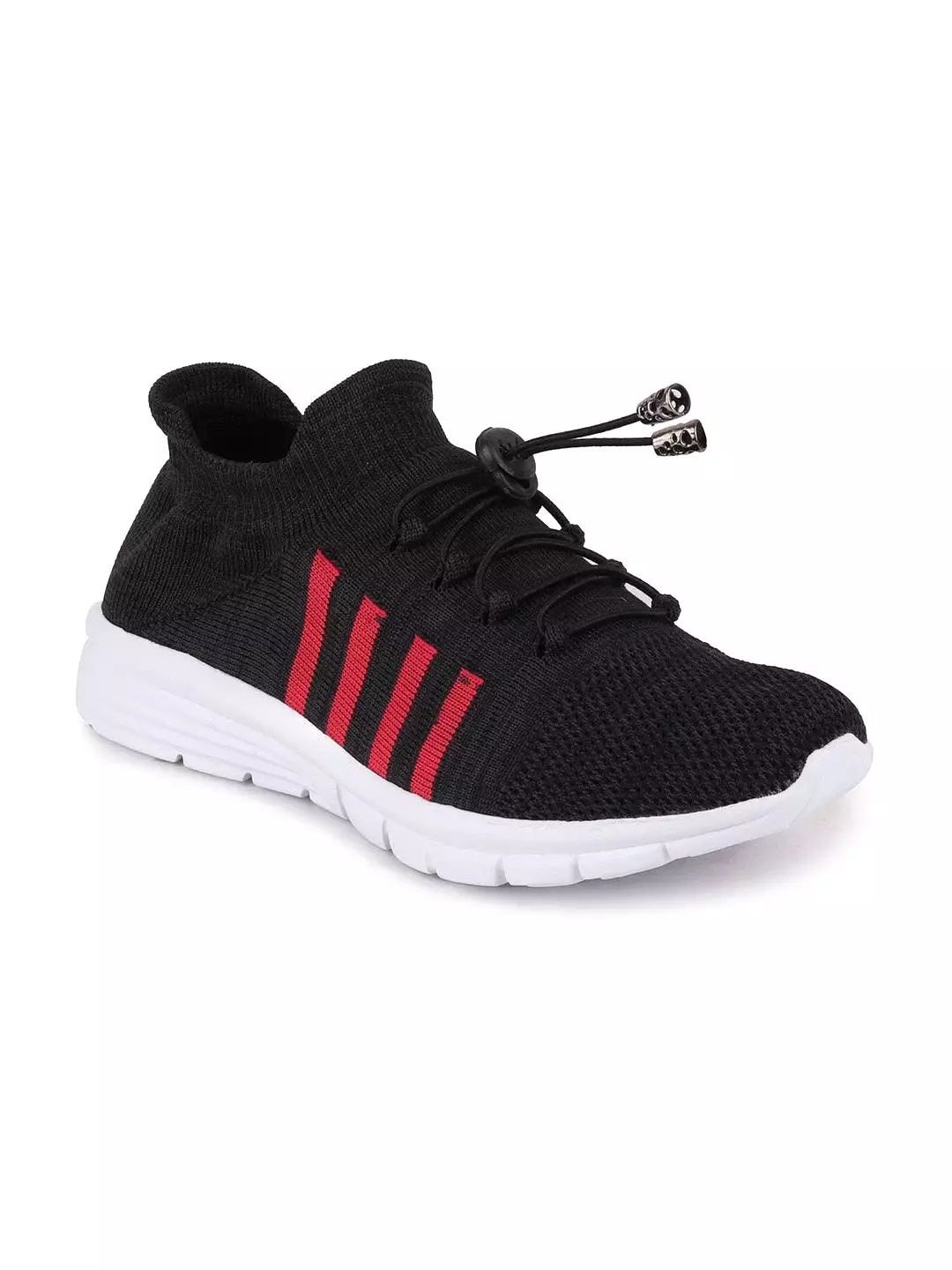 Men Black Sports Lace-Up Outdoor Running Shoes