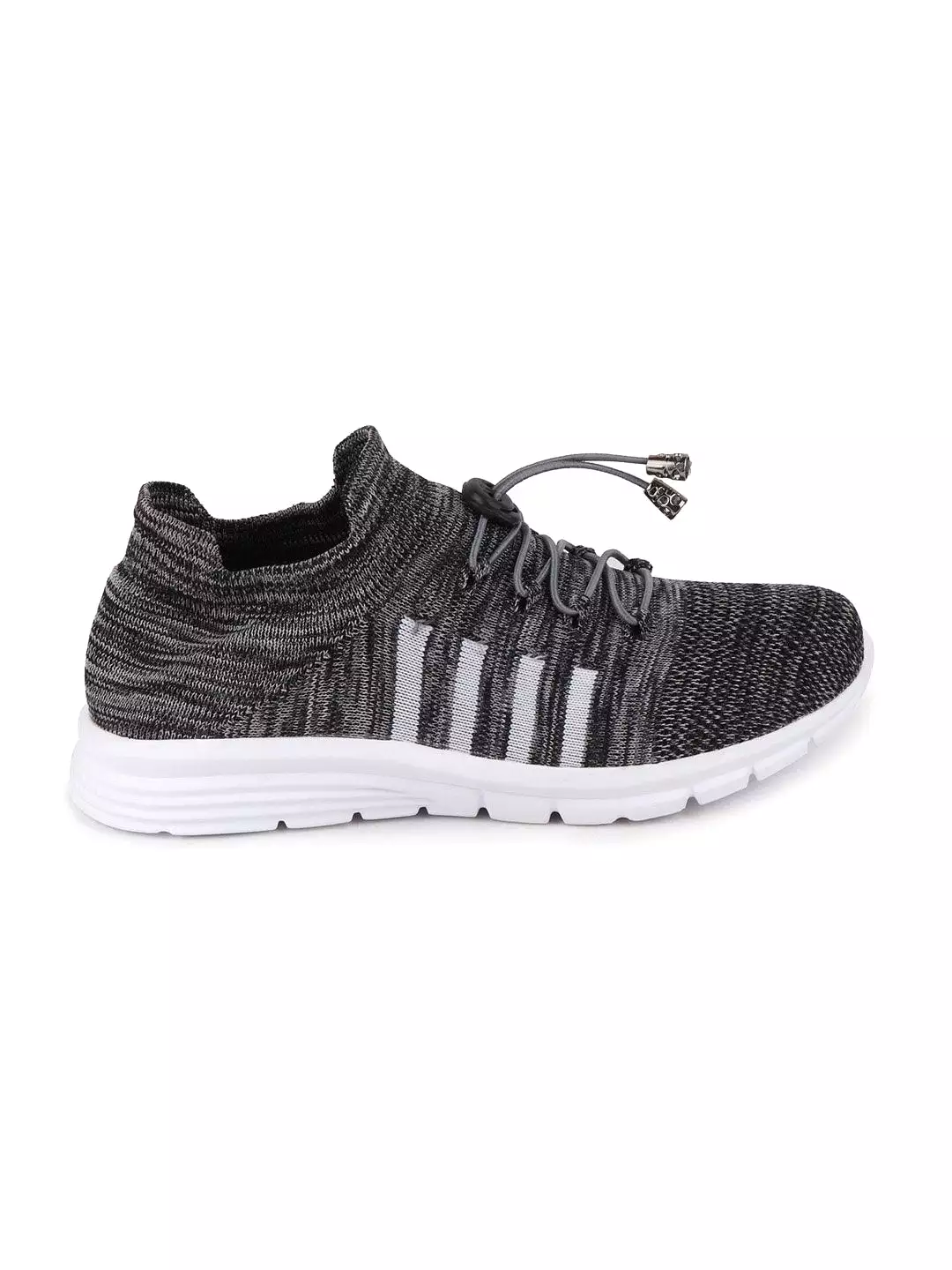 Men Dark Grey Sports Lace-Up Outdoor Running Shoes