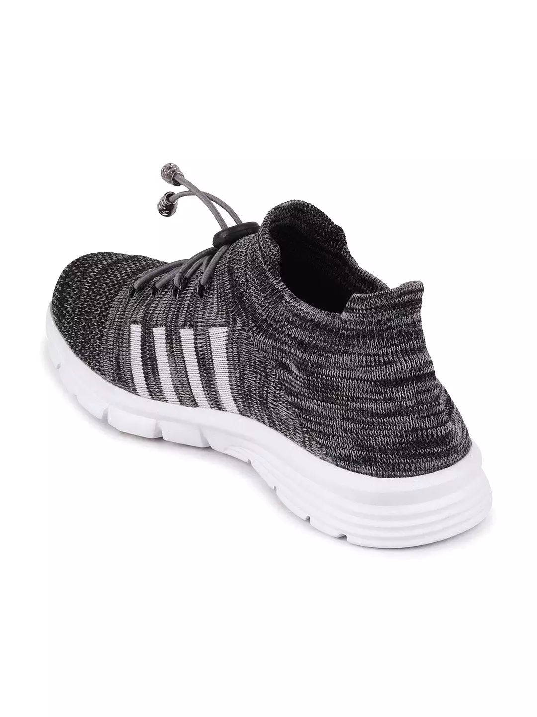 Men Dark Grey Sports Lace-Up Outdoor Running Shoes