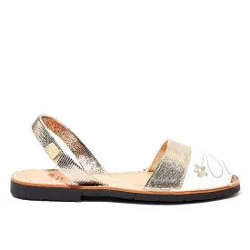 Metallic Leather With Open Toe for Women - Iker 1761