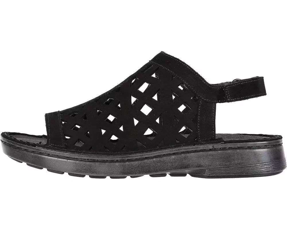 Naot Women's Amadora Sandal - Black Velvet Nubuck