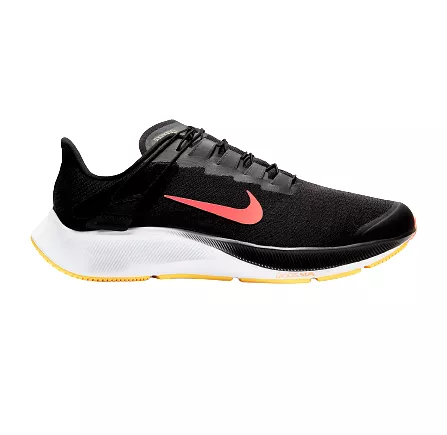 Nike Men's Air Zoom Pegasus 37 Flyease Extra Wide Running Shoes - Black / Anthracite / White / Bright Mango