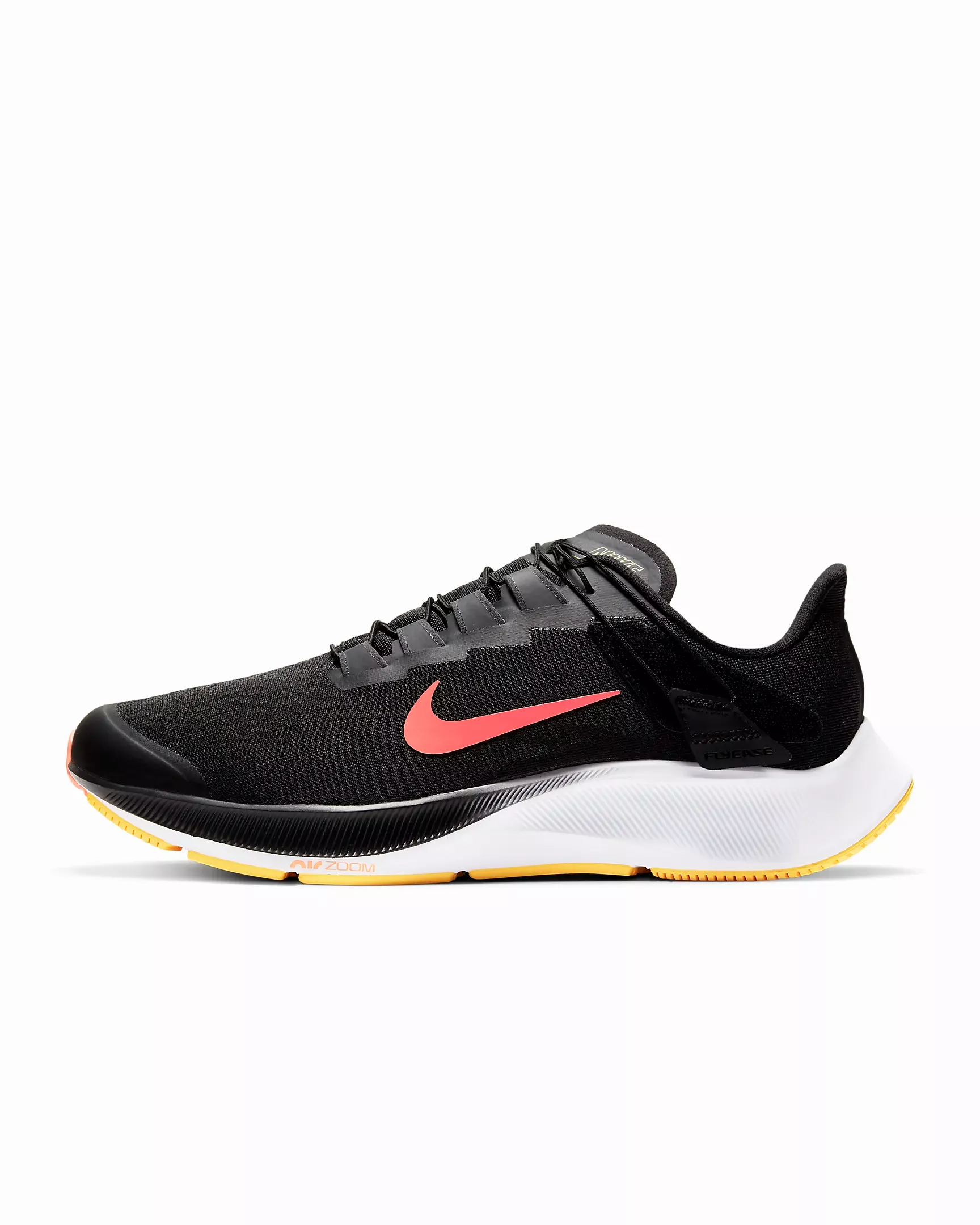 Nike Men's Air Zoom Pegasus 37 Flyease Extra Wide Running Shoes - Black / Anthracite / White / Bright Mango