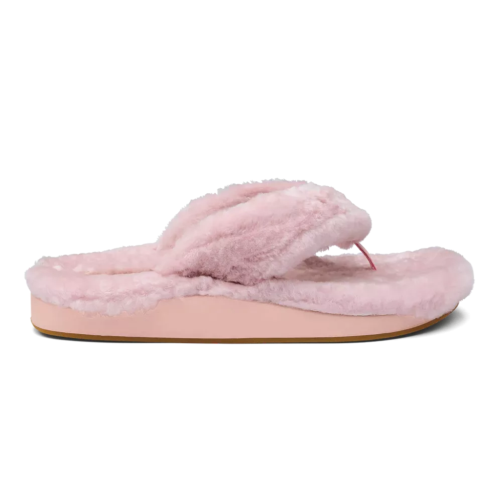 Olukai Women's Kipe'a Heu Shearling Slipper - Pink Clay